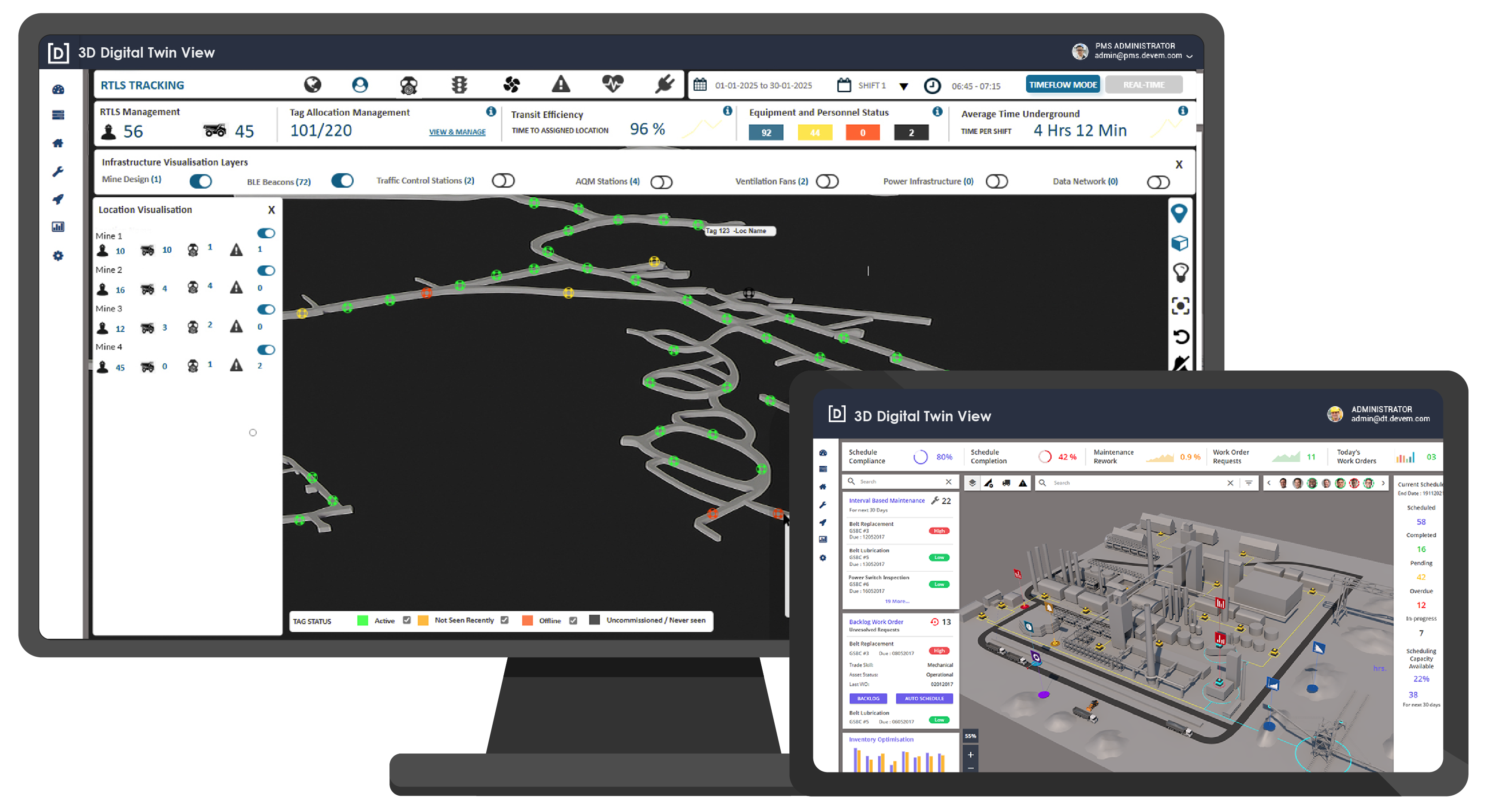 Image of 3D Digital Twin of manufacturing plants and underground mines