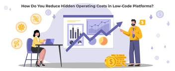 Illustration showing that somebody building an app is costing a lot more that it should because of the hidden operating costs