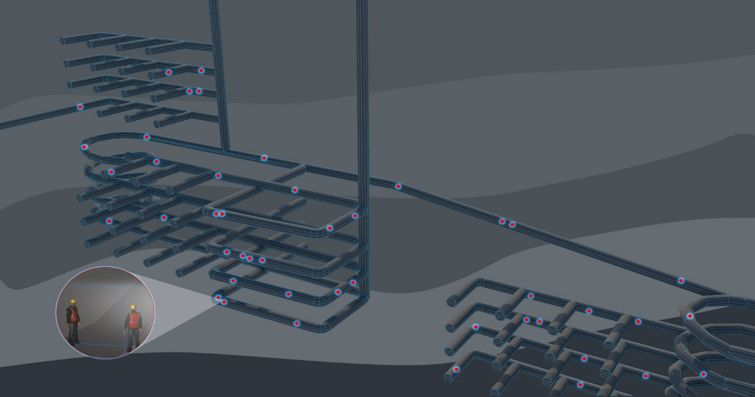 3D visualisation of an underground mine