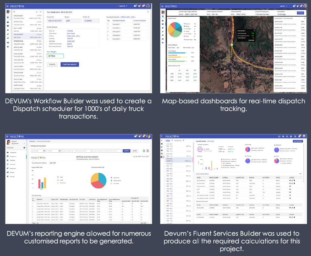 Logistics software screenshot